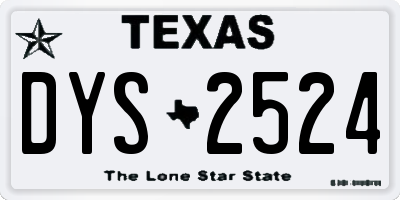 TX license plate DYS2524