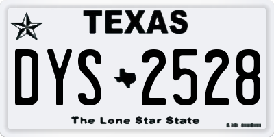 TX license plate DYS2528