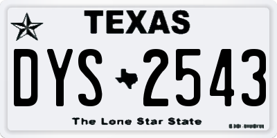 TX license plate DYS2543