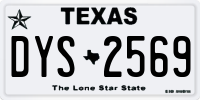 TX license plate DYS2569
