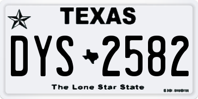 TX license plate DYS2582