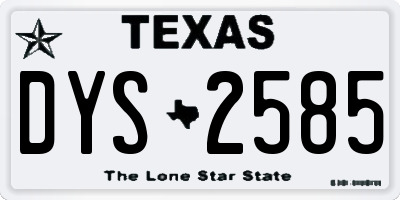 TX license plate DYS2585