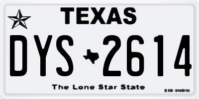 TX license plate DYS2614