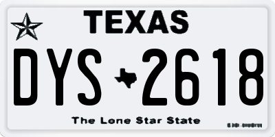 TX license plate DYS2618