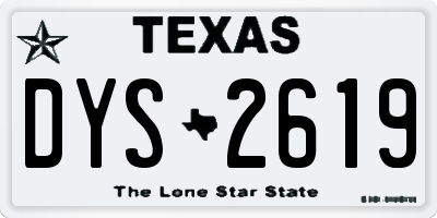 TX license plate DYS2619