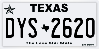TX license plate DYS2620