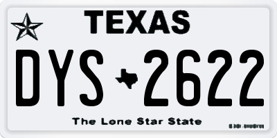 TX license plate DYS2622