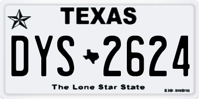 TX license plate DYS2624