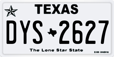 TX license plate DYS2627
