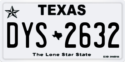 TX license plate DYS2632