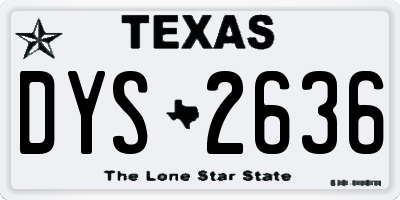 TX license plate DYS2636