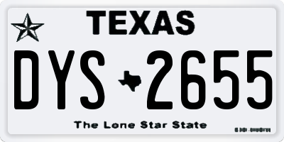 TX license plate DYS2655