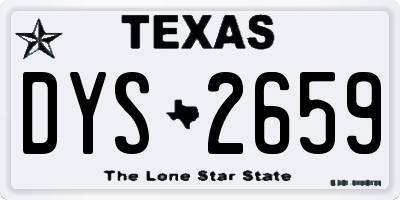 TX license plate DYS2659