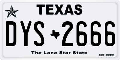 TX license plate DYS2666