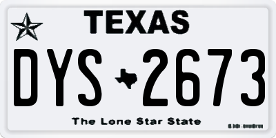 TX license plate DYS2673