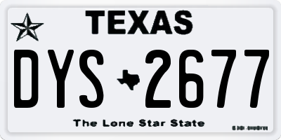 TX license plate DYS2677