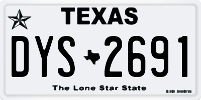 TX license plate DYS2691