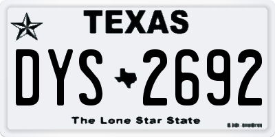TX license plate DYS2692