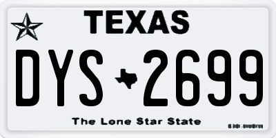 TX license plate DYS2699