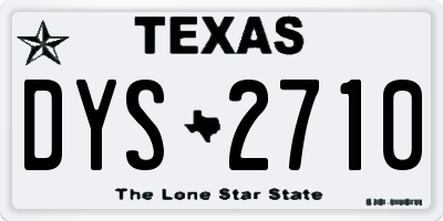 TX license plate DYS2710