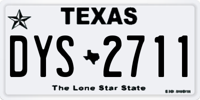 TX license plate DYS2711