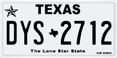 TX license plate DYS2712