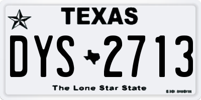 TX license plate DYS2713