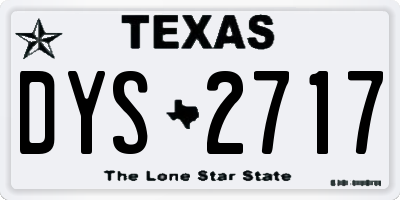 TX license plate DYS2717