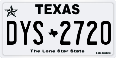 TX license plate DYS2720