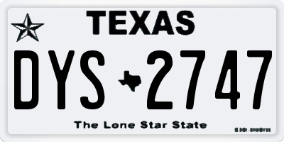 TX license plate DYS2747