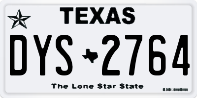 TX license plate DYS2764