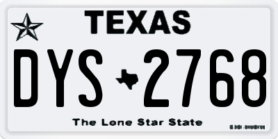 TX license plate DYS2768