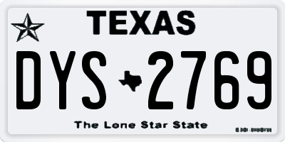 TX license plate DYS2769