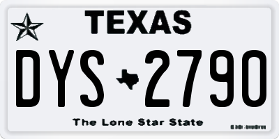 TX license plate DYS2790