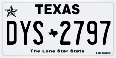 TX license plate DYS2797