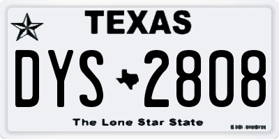 TX license plate DYS2808
