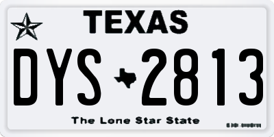 TX license plate DYS2813