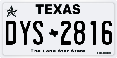 TX license plate DYS2816