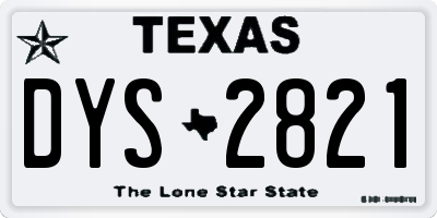 TX license plate DYS2821