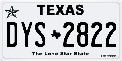 TX license plate DYS2822