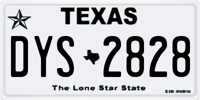 TX license plate DYS2828