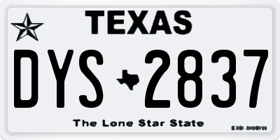 TX license plate DYS2837