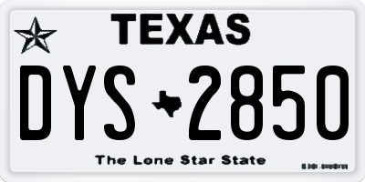 TX license plate DYS2850
