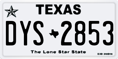 TX license plate DYS2853