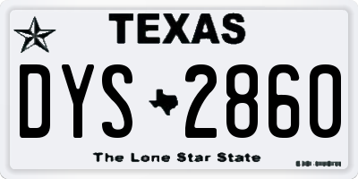 TX license plate DYS2860