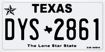 TX license plate DYS2861