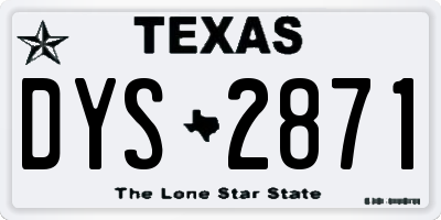TX license plate DYS2871