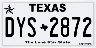 TX license plate DYS2872