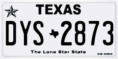 TX license plate DYS2873