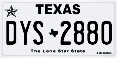 TX license plate DYS2880